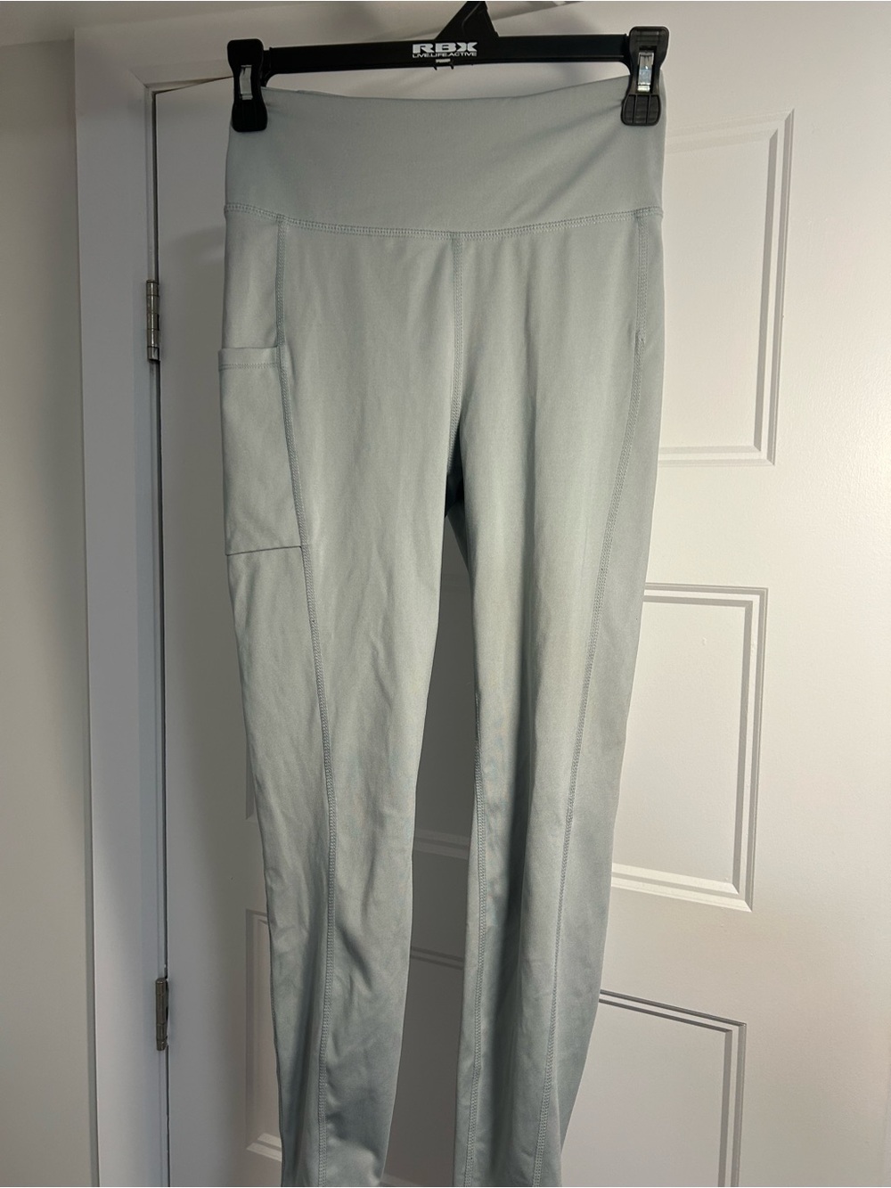Women’s High-Waist Light Sage Grey Leggings with Side Pocket